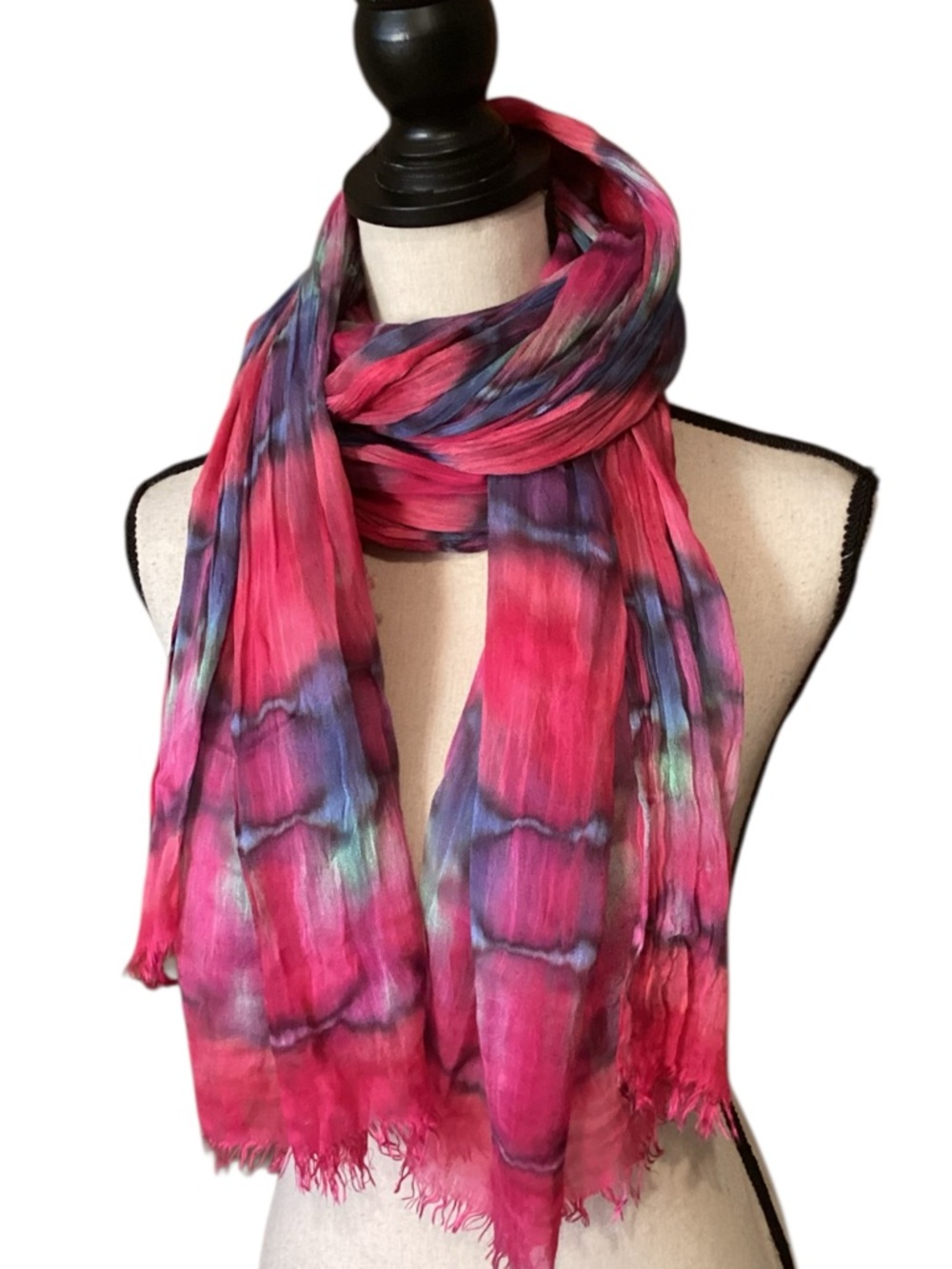 Women’s‎ Tie-Dyed Large Lightweight Thin Scarf Soft Fringe Edge